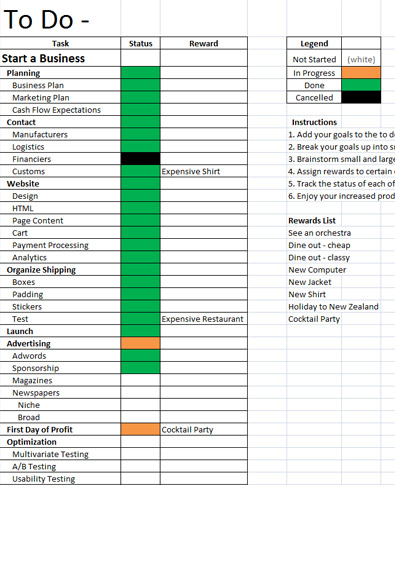 To Do List Template - 12  Free Sample, Example, Format Download ... | to do list examples
