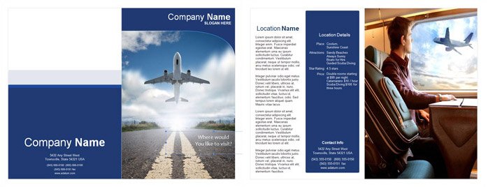 Travel and Flights Single Fold Brochure