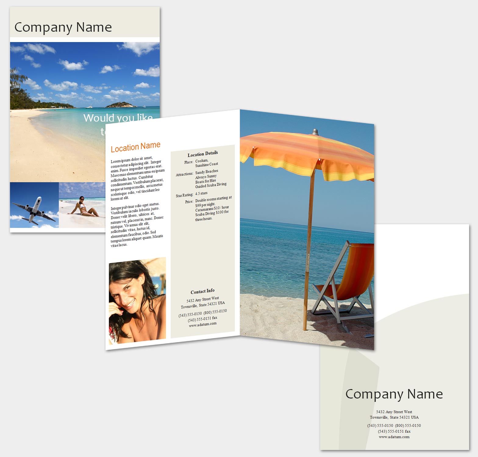 Travel and Tour Single Fold Brochure