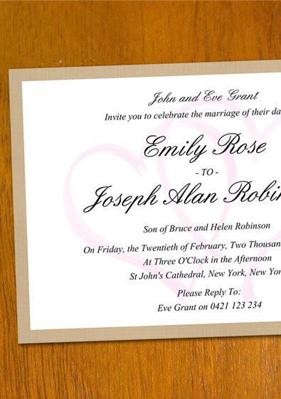 Free sample wedding invitation templates