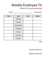 Weekly Employee Time Sheet