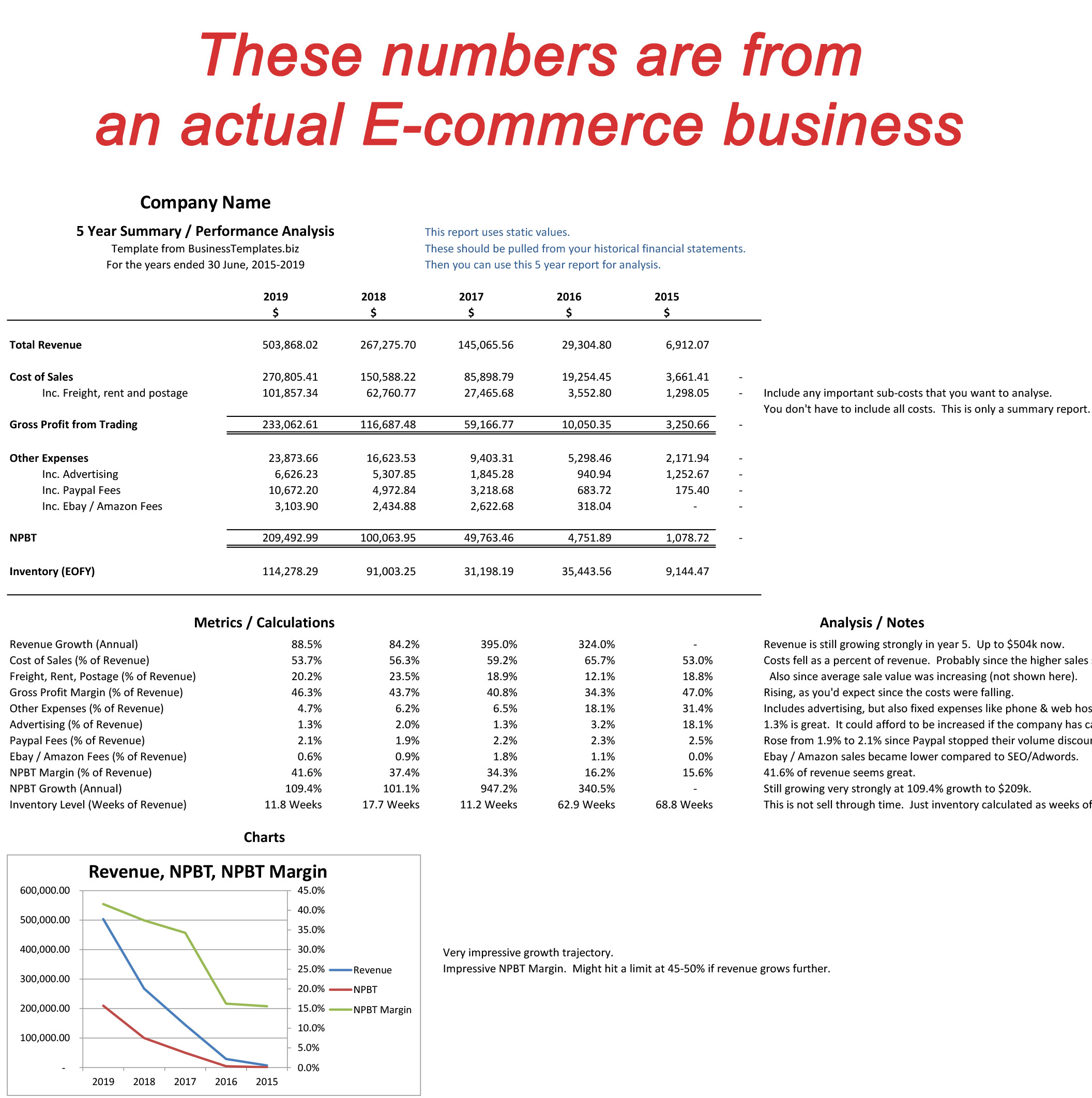 Annual Profit And Loss Performance Analysis (5 Years)