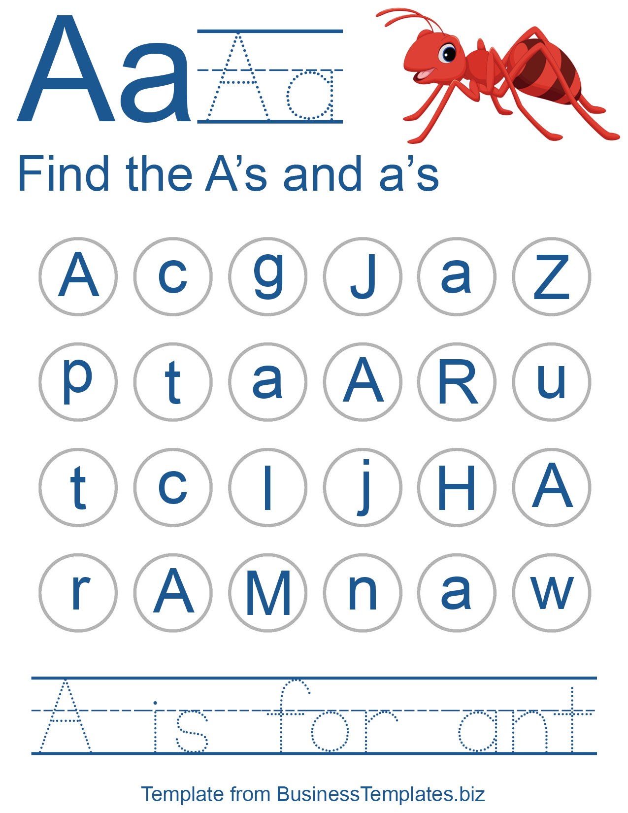 Find the A's - A is for Ant