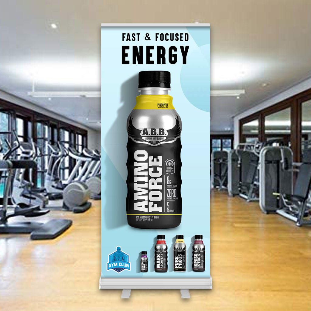 Gym Supplement Drink Banner Stand