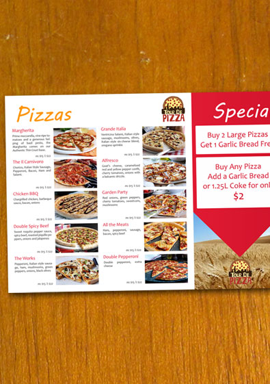 Pizza Menu